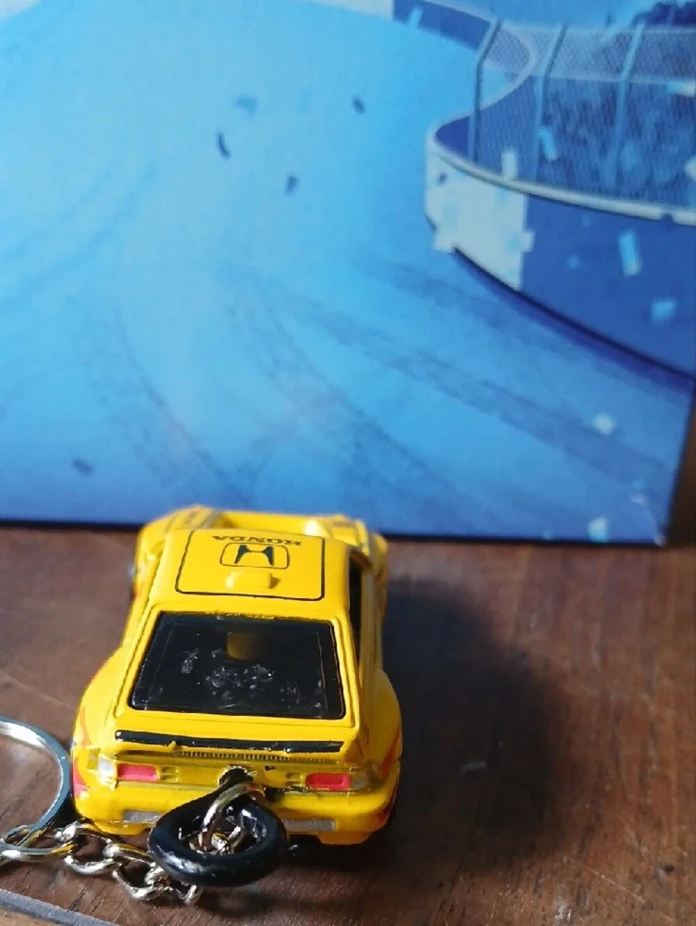 1985 Honda CR-X Keychain - Yellow Customized Zipper Pull..Key CHAIN